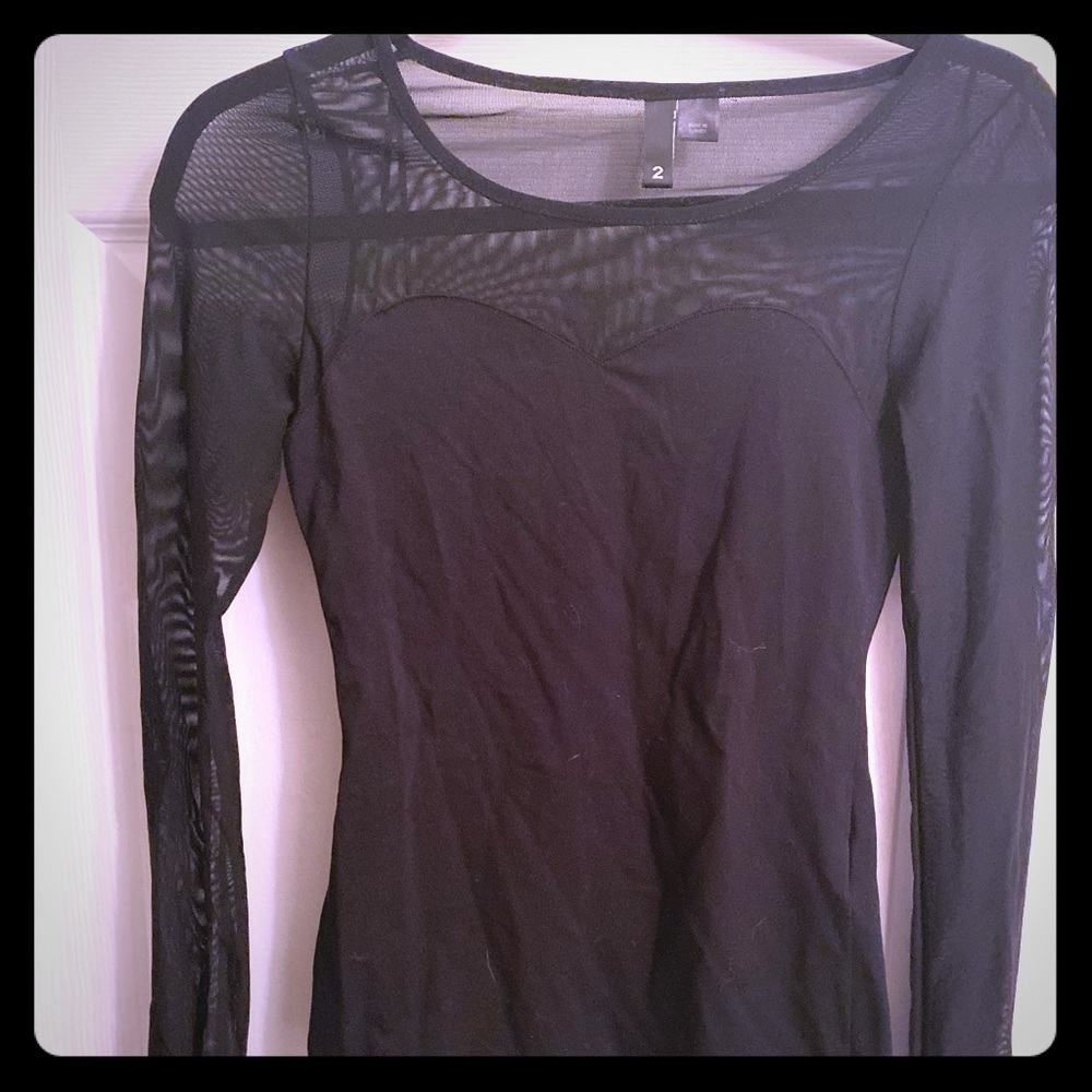 Black Mesh Sexy Top